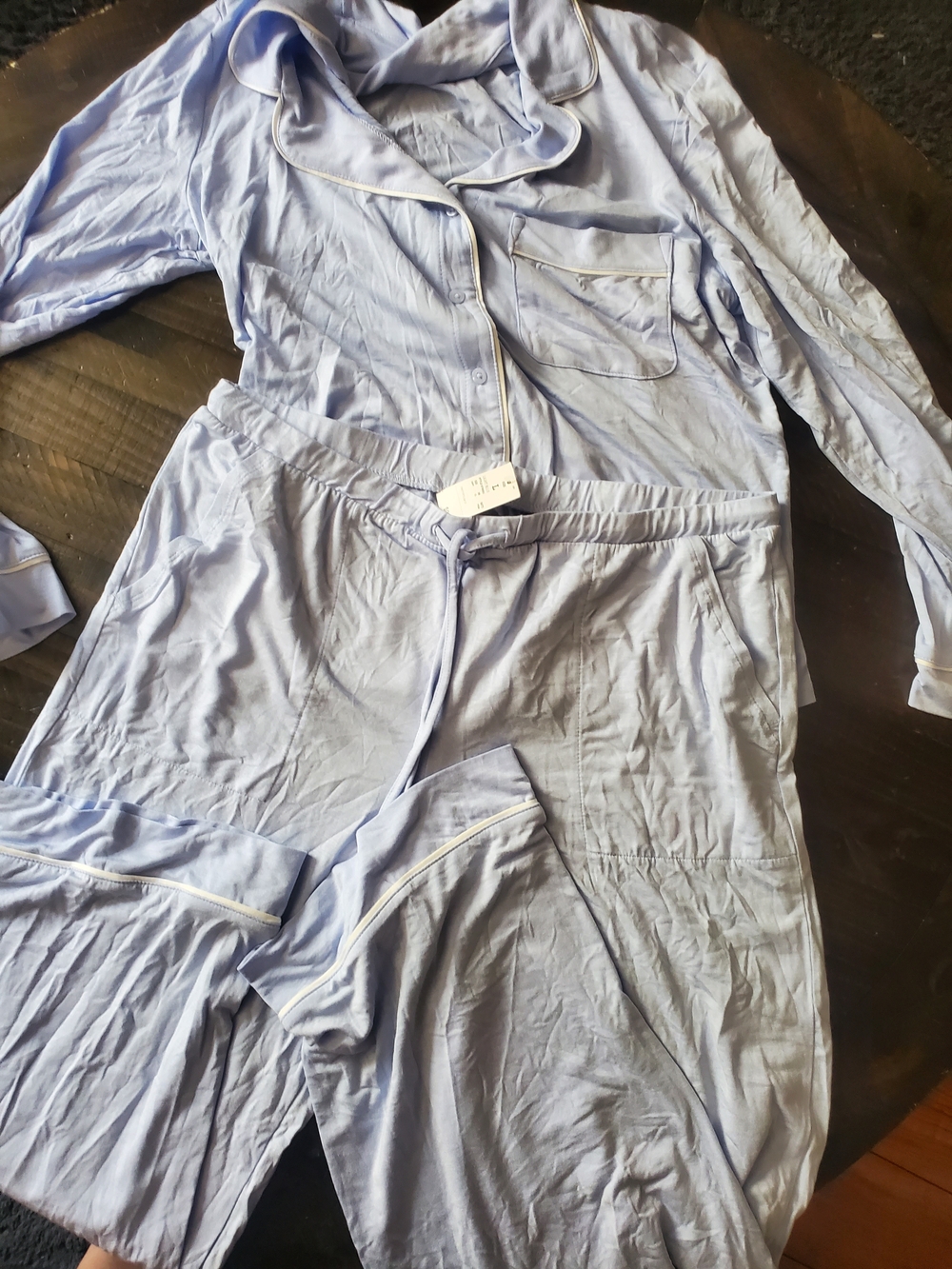 Auden Long-Sleeve Button Pajama Set - Light Blue - Picture 2 of 3